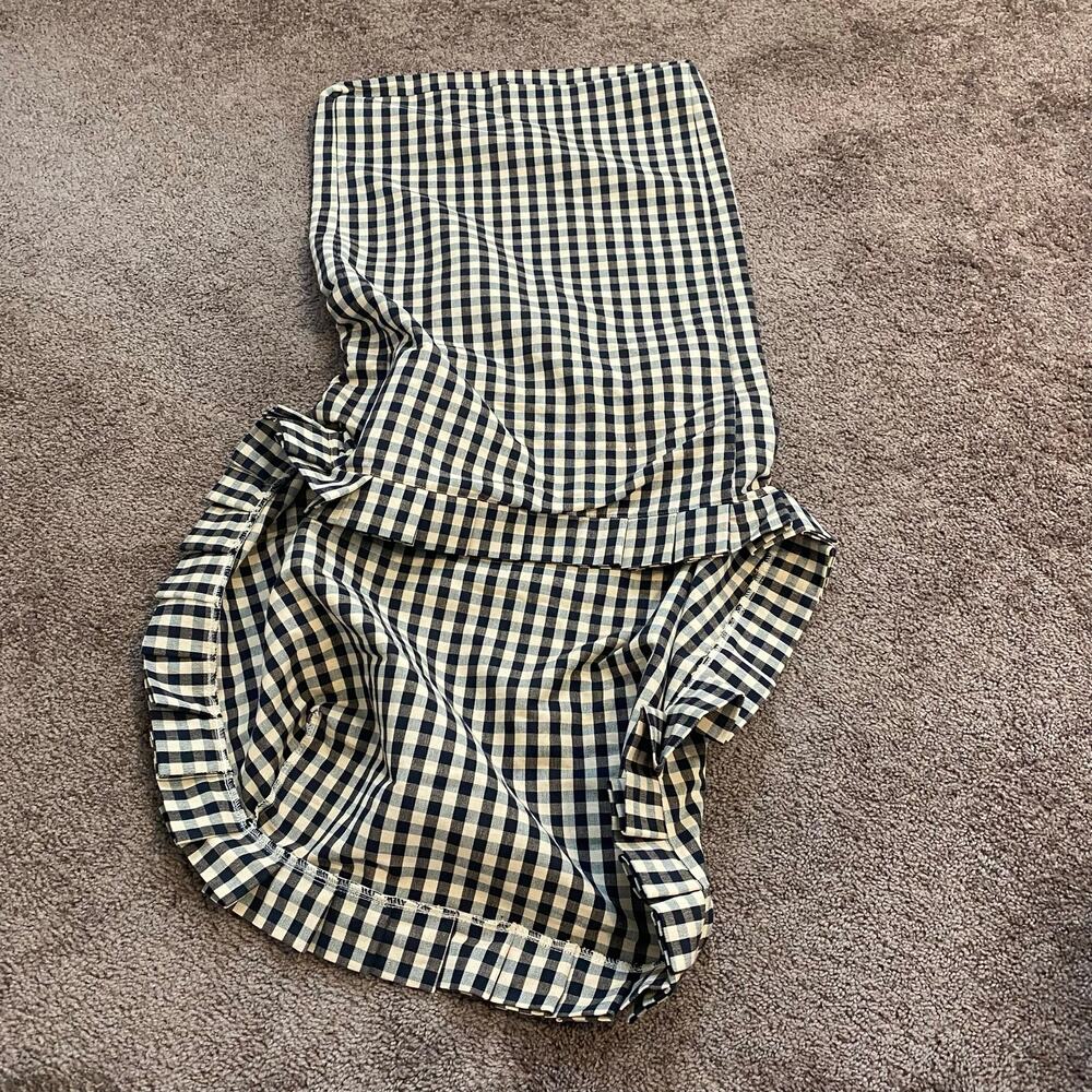 Ballard Designs Couture Chair Slipcover Checkered Cotton Box Pleat Parsons - Picture 3 of 7